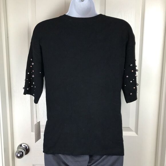 A New Day Black Pearl Sleeve Lightweight Sweater XS NWT - Picture 2 of 6